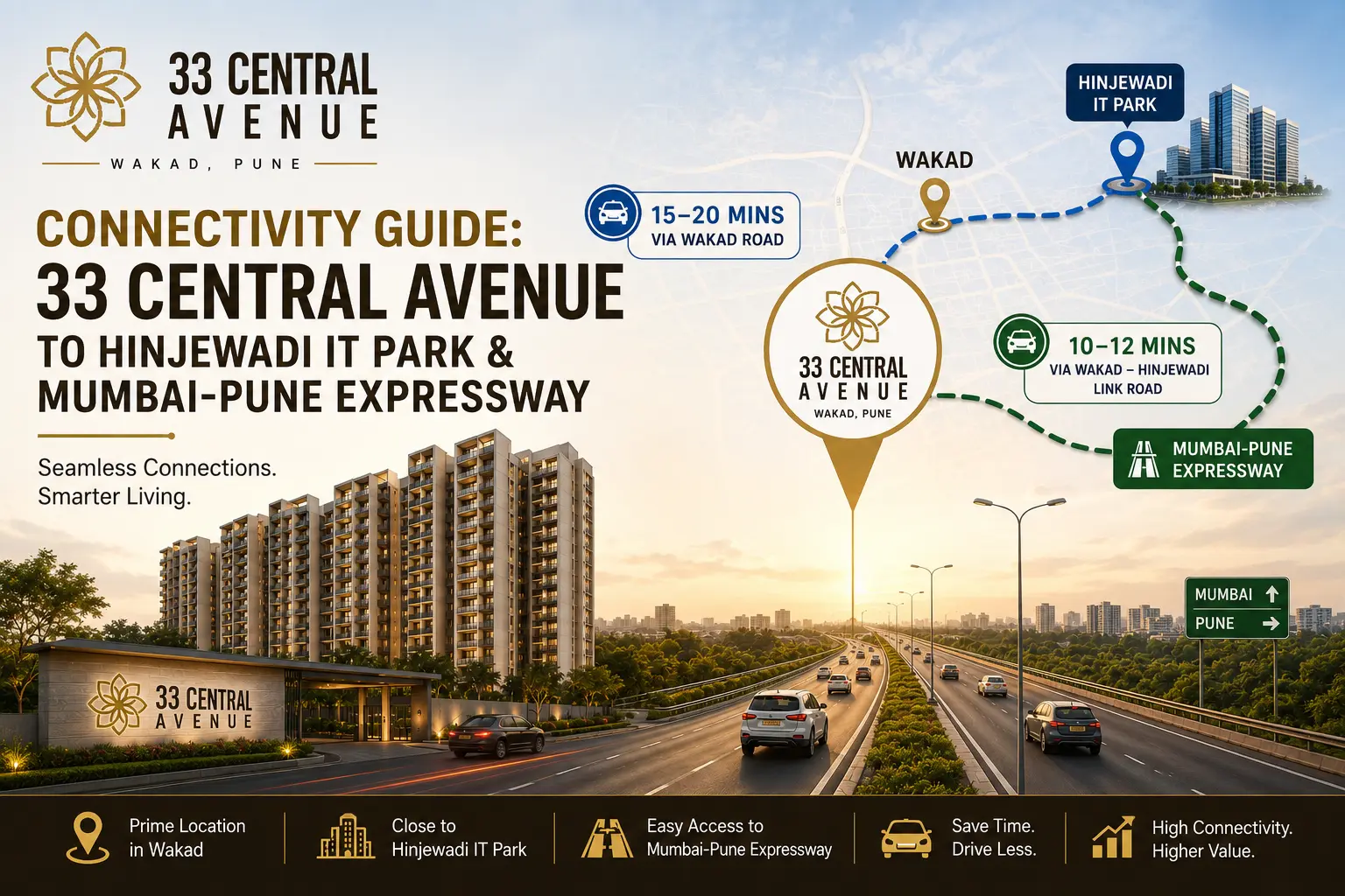 Connectivity guide: 33 Central Avenue to Hinjewadi IT Park and Mumbai-Pune Expressway