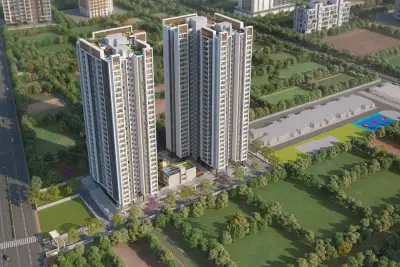 Spacious living room interior at 33 Central Avenue 3 BHK apartment